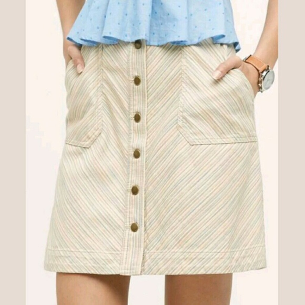 NWT Pilcro and the Letterpress rainbow skirt 8